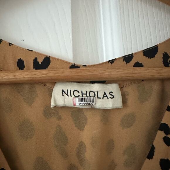 Nicholas Leopard Print Tie Front Silk Maxi Dress - Picture 4 of 10